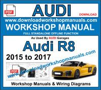 Audi R8 2015 to 2017 repair service workshop manual